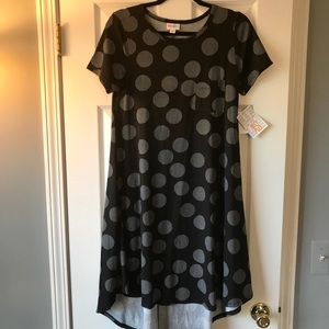 NWT LULAROE CARLY, XS, Black with polka dots